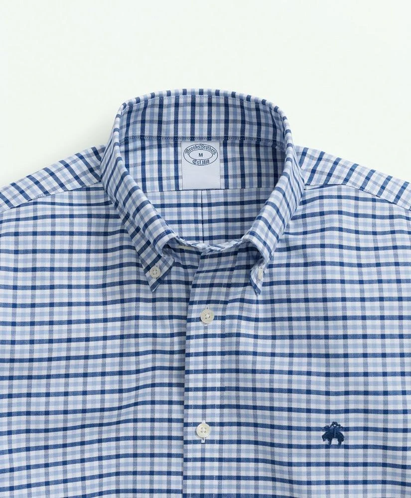 商品Brooks Brothers|Stretch Cotton Non-Iron Oxford Polo Button-Down Collar, Gingham Shirt,价格¥595,第2张图片详细描述