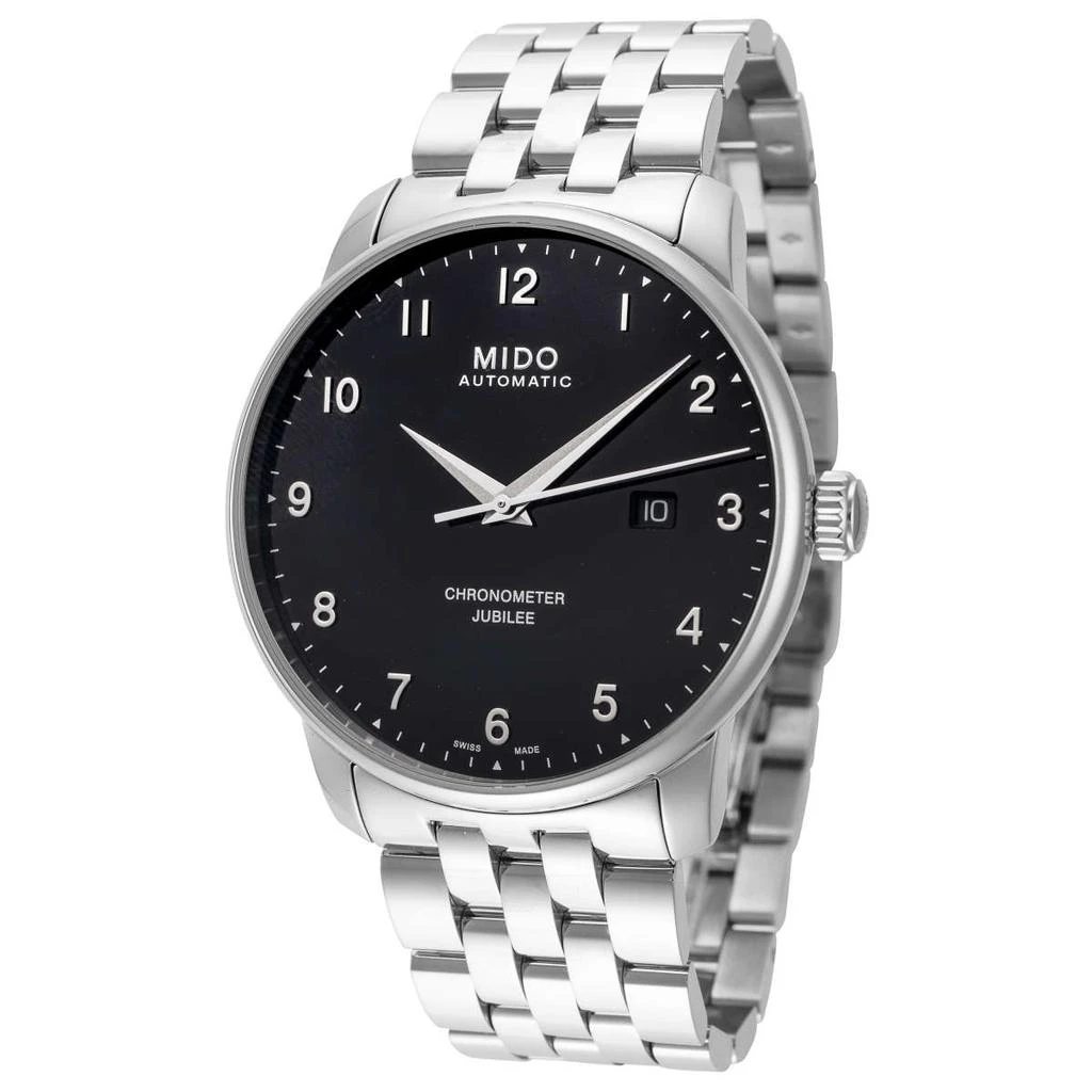 商品MIDO|美度贝伦赛丽系列 黑盘钢带男士机械手表 80小时动力42mm,价格¥3877,第1张图片