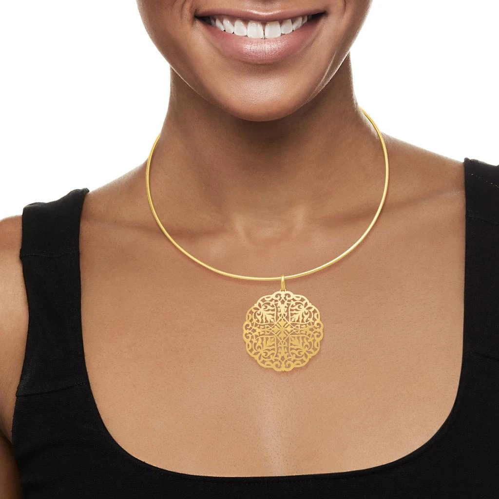 商品Ross-Simons|Italian 14kt Yellow Gold Filigree Medallion Pendant,价格¥4141,第2张图片详细描述