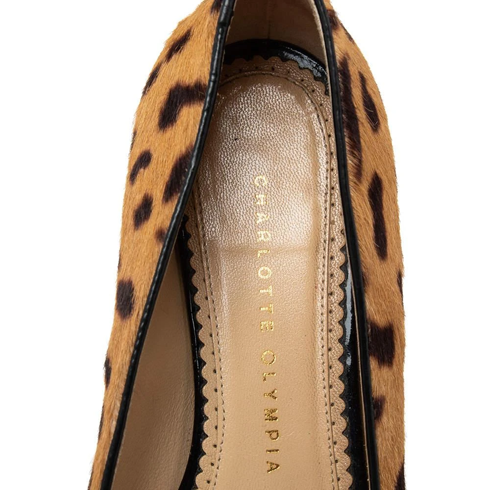  Charlotte Olympia Brown leopard Print  Cat Ballet Flats Size 37.5 商品