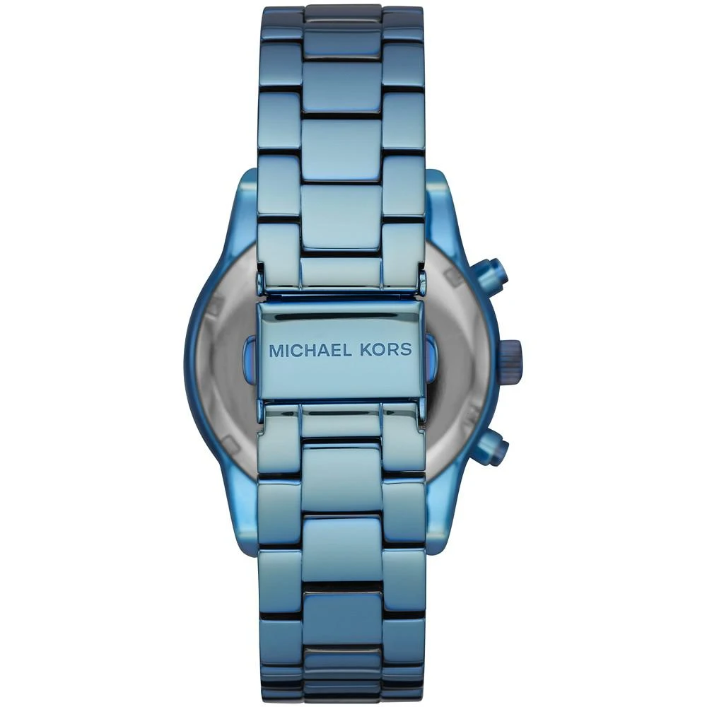 商品Michael Kors|Women's Ritz Iridescent Blue IP Stainless Steel Bracelet Watch 37mm,价格¥1556,第3张图片详细描述