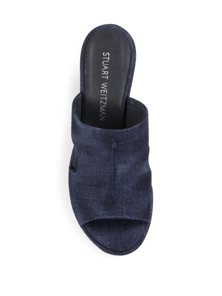 商品Stuart Weitzman|Ponte Denim Woven Wedge Sandals,价格¥1304,第4张图片详细描述