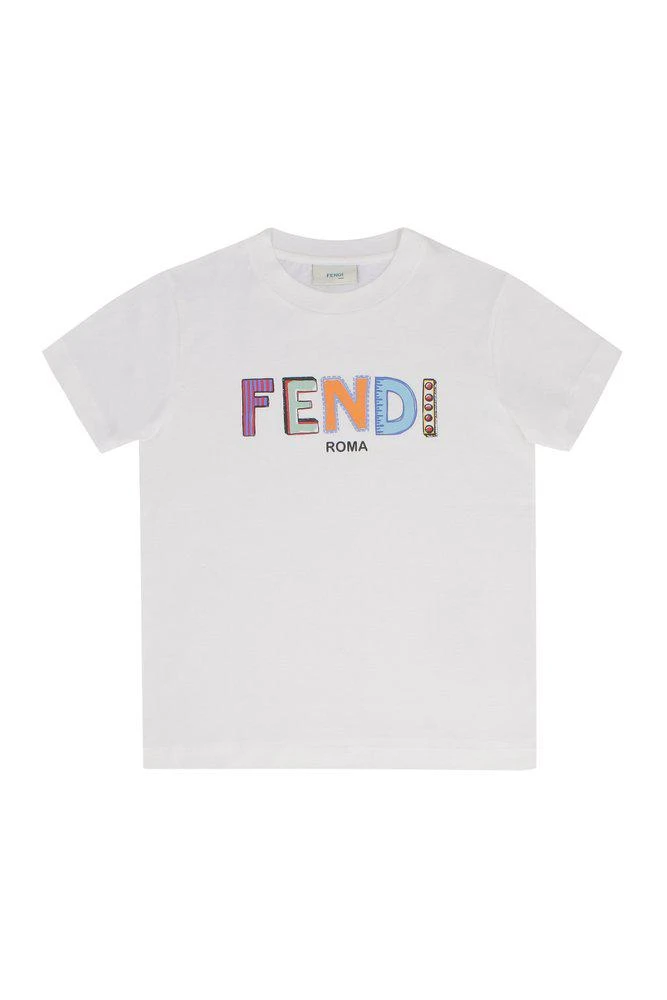 商品Fendi|Fendi Kids Logo Printed Crewneck T-Shirt,价格¥1229,第1张图片