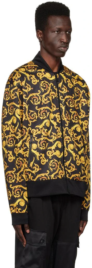 商品Versace|黑色 & 金色 Sketch Baroque 飞行员夹克,价格¥3029,第2张图片详细描述
