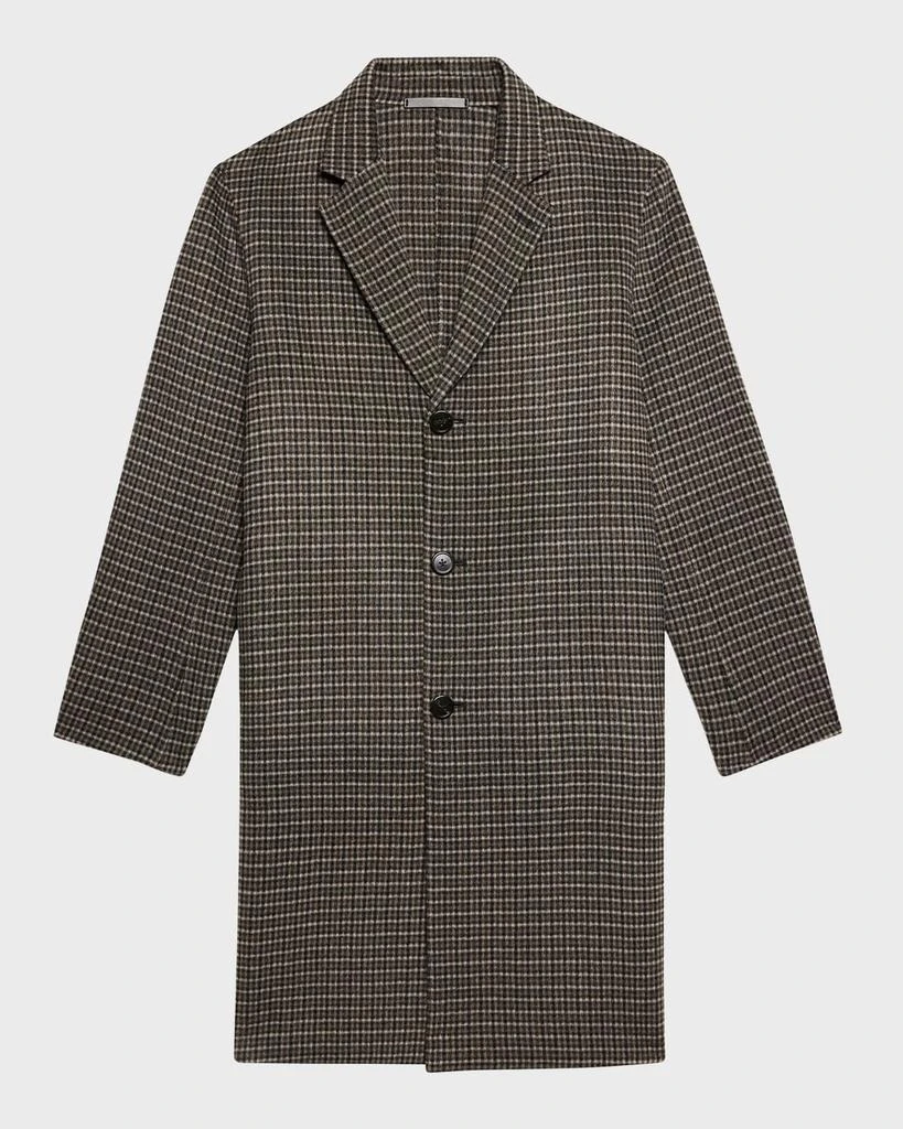 商品Theory|Men's Suffolk Luxe Check Overcoat,价格¥4295,第2张图片详细描述