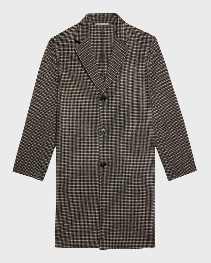 商品Theory|Men's Suffolk Luxe Check Overcoat,价格¥3989,第4张图片详细描述