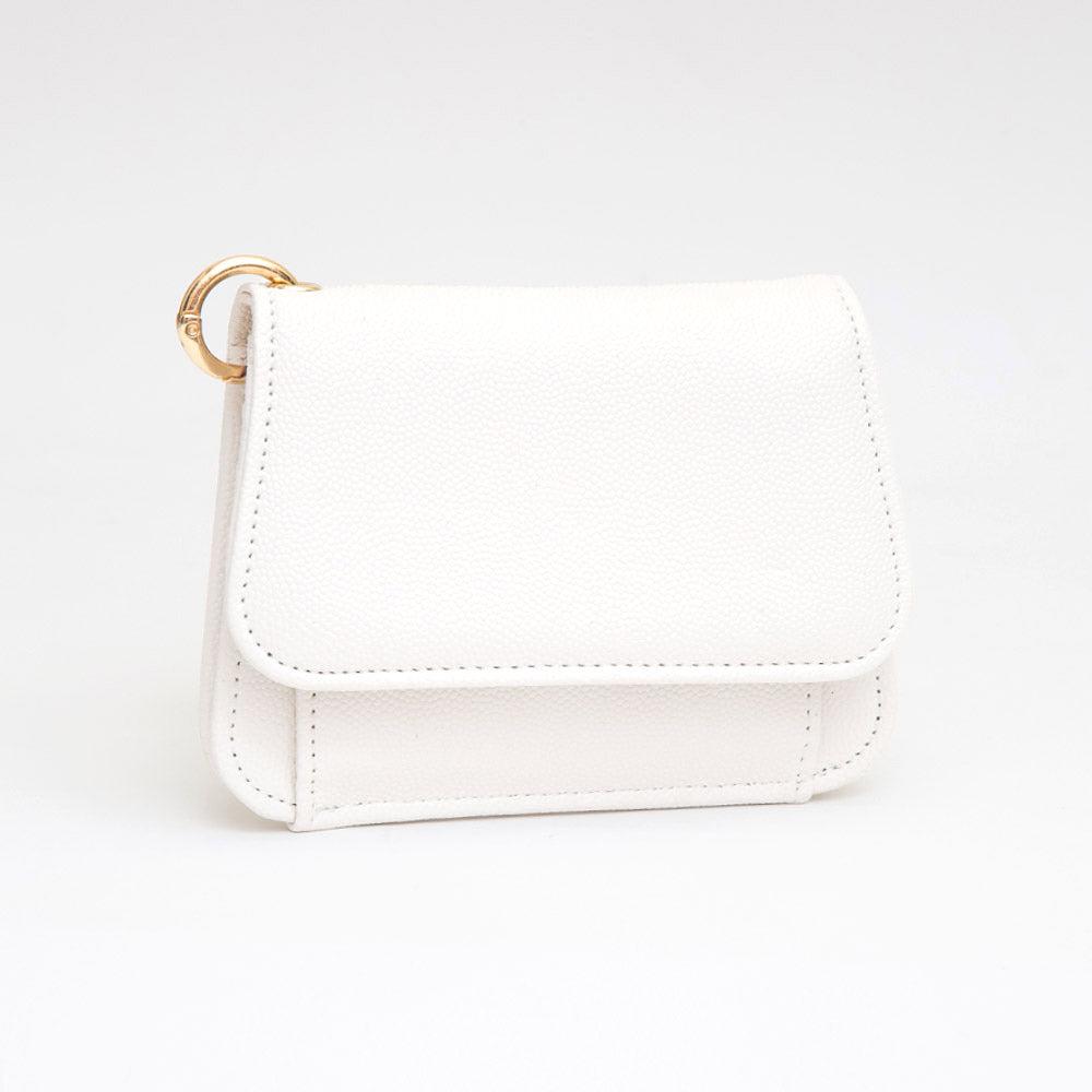 Porte-cartes compact en similicuir grainé avec breloque pour sac image 2