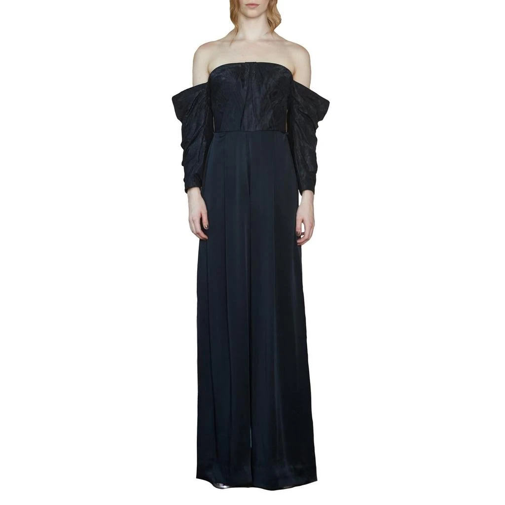 商品flor et.al|Flor et.al Judith Mixed Media Off The Shoulder Puff Sleeve Wide Leg Jumpsuit,价格¥238,第1张图片