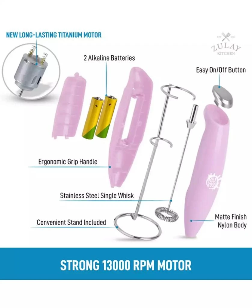 商品Zulay Kitchen|Milk Frother Whisk Handheld Electric Foam Maker with Batteries Included,价格¥108,第5张图片详细描述