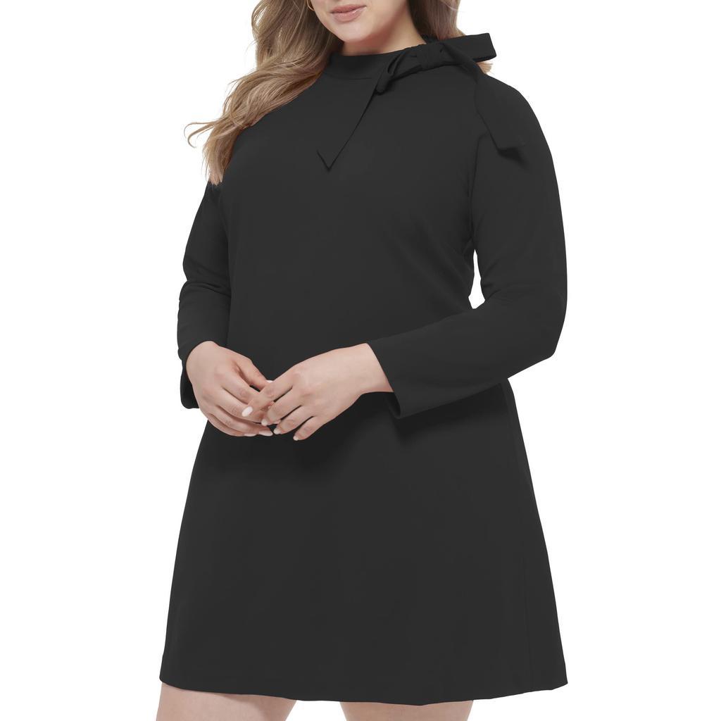 商品Calvin Klein|Plus Size Bow Neck Dress,价格¥709,第4张图片详细描述