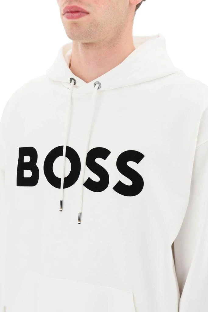 商品Hugo Boss|'SULLIVAN' FLOCKED LOGO HOODIE,价格¥543,第5张图片详细描述