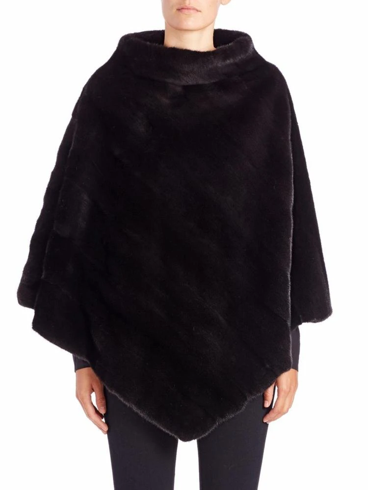 商品Zandra Rhodes|Asymmetrical Mink Poncho,价格¥33700,第1张图片