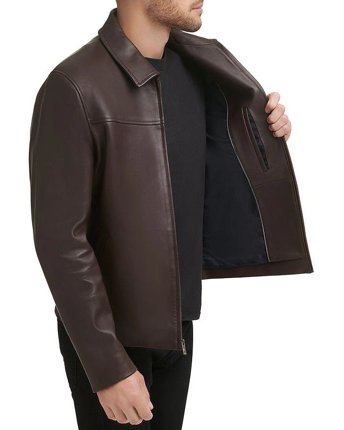 商品Cole Haan|Zip Front Leather Jacket,价格¥5242,第4张图片详细描述