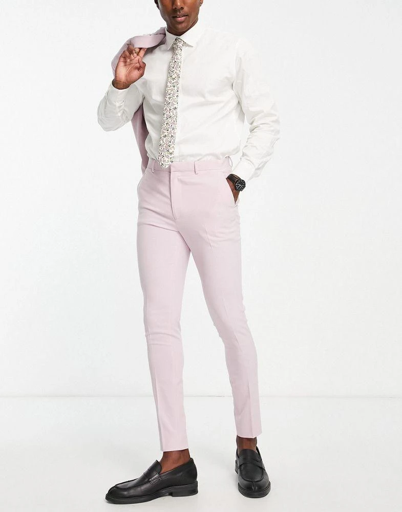 商品ASOS|ASOS DESIGN super skinny suit trousers in light pink,价格¥103,第3张图片详细描述