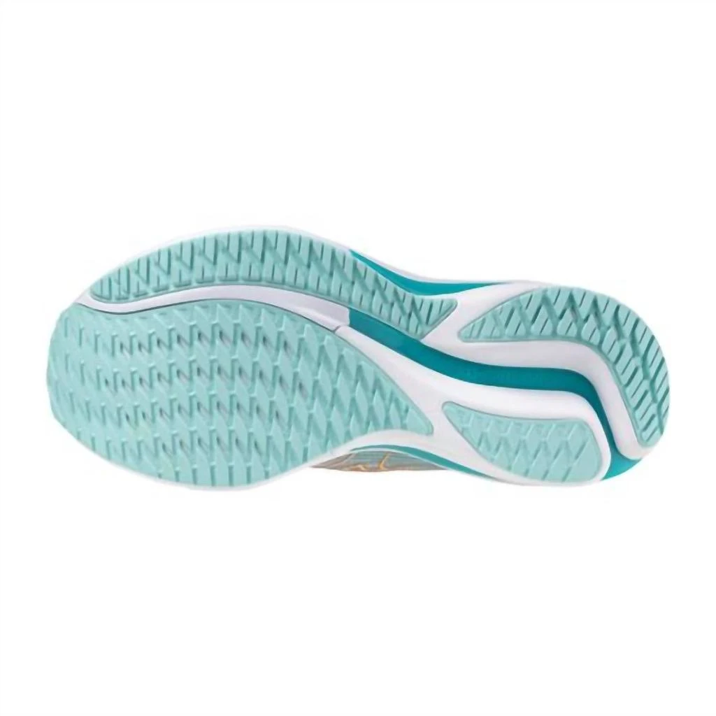 商品Mizuno|Women's Wave Rider 28 Shoes In Harbor Mist-White,价格¥600,第3张图片详细描述