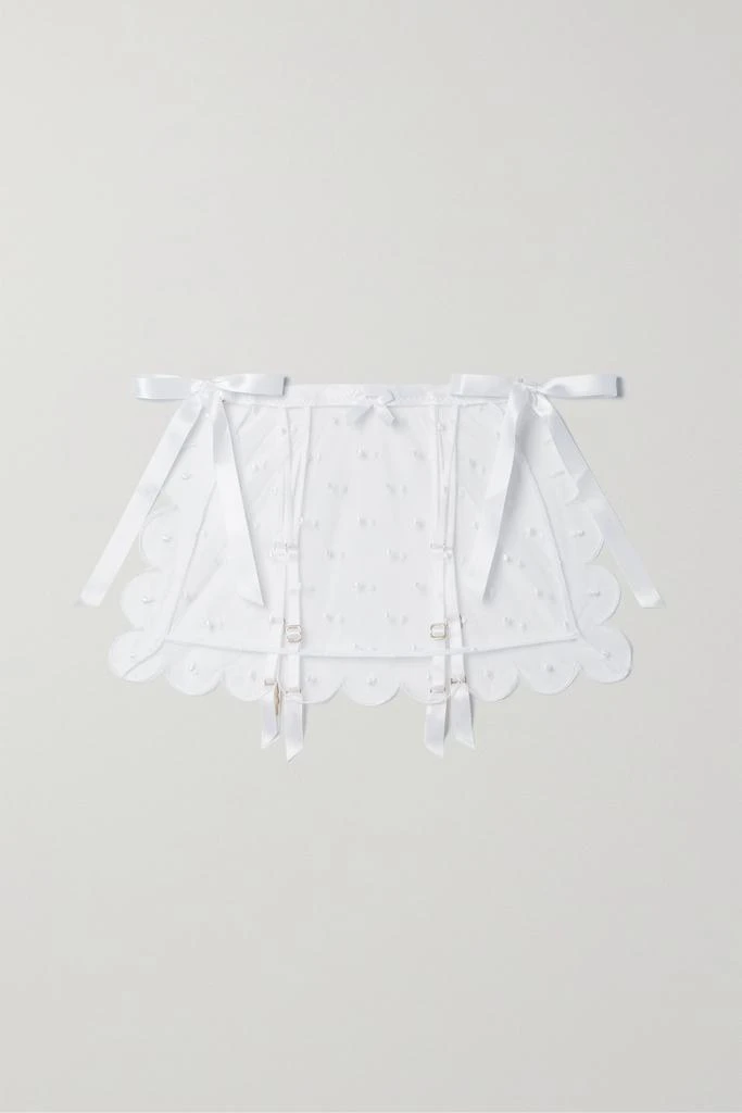 商品L'Agent by Agent Provocateur|Lorna 蝴蝶结缀饰刺绣波点绢网吊袜腰带,价格¥480,第1张图片