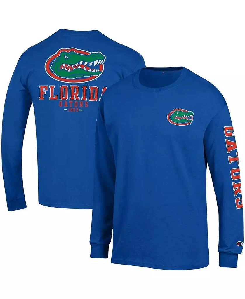 商品CHAMPION|Men's Royal Florida Gators Team Stack Long Sleeve T-shirt,价格¥225,第1张图片