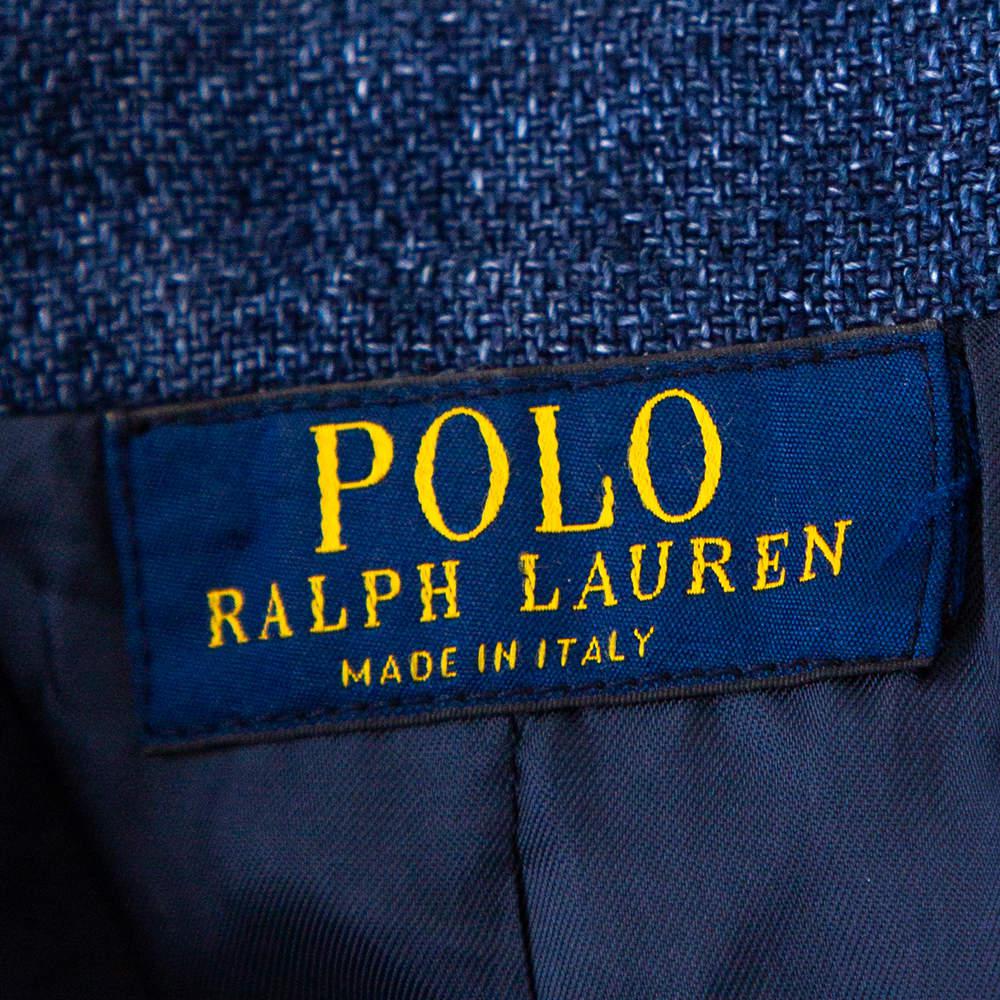 Polo Ralph Lauren Indigo Blue Linen Button Front Blazer S商品第5张图片规格展示