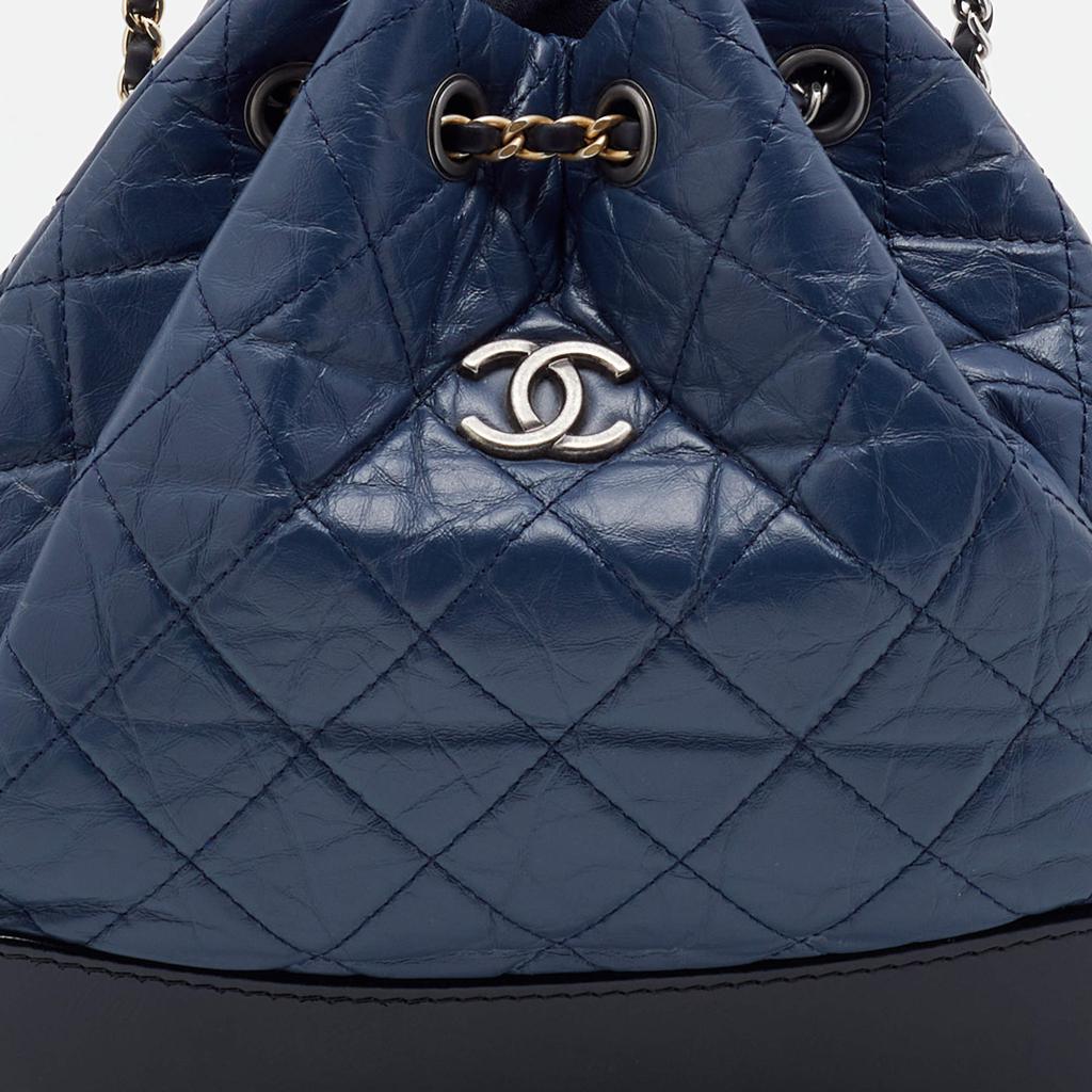 Chanel Blue/Black Quilted Aged Leather Small Gabrielle Backpack商品第5张图片规格展示
