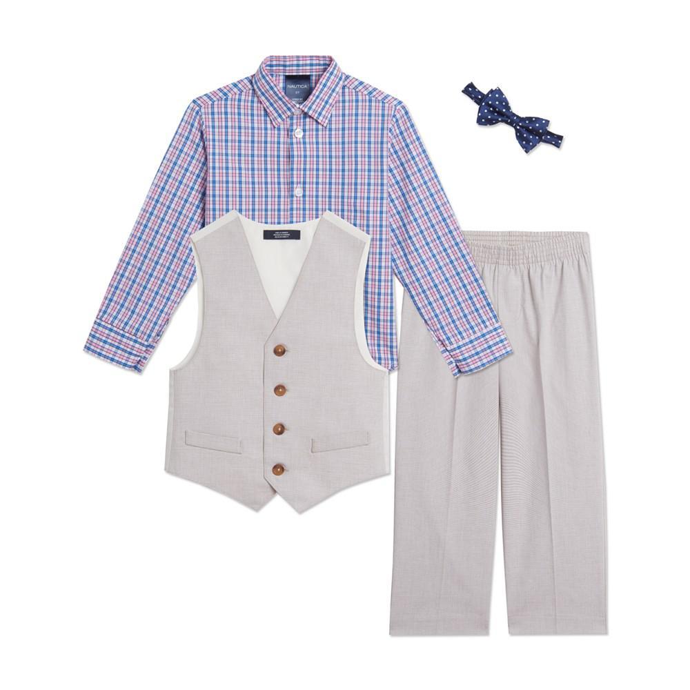 商品Nautica|Little Boys Heather Check Vest, 4-piece Set,价格¥477,第4张图片详细描述