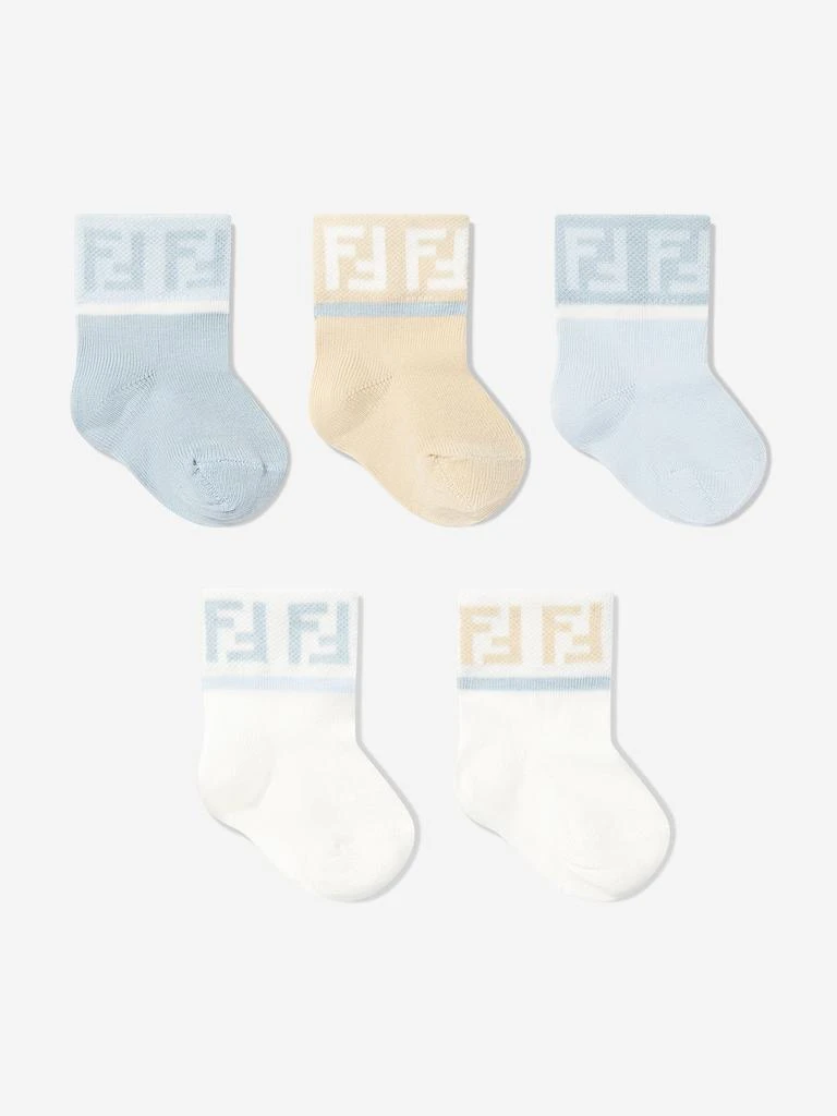 商品Fendi|Fendi Baby Boys Logo Socks Set (5 Pairs) in Multicolour,价格¥423,第1张图片