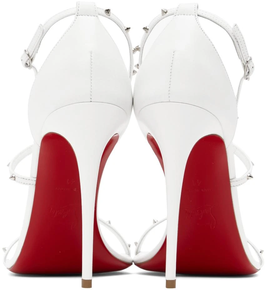 商品Christian Louboutin|White Riojana Spikes 100 Heeled Sandals,价格¥6955,第2张图片详细描述