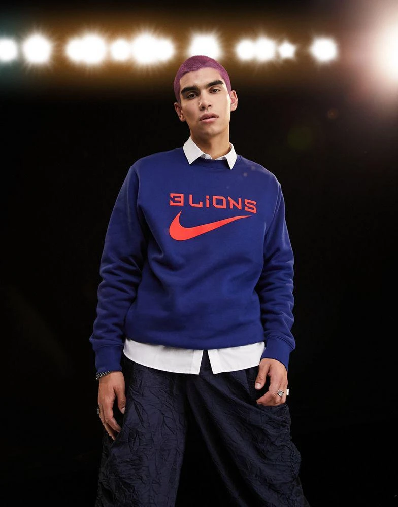 商品NIKE|Nike Football World Cup 2022 England unisex 3 Lions crew sweat in navy,价格¥320,第2张图片详细描述