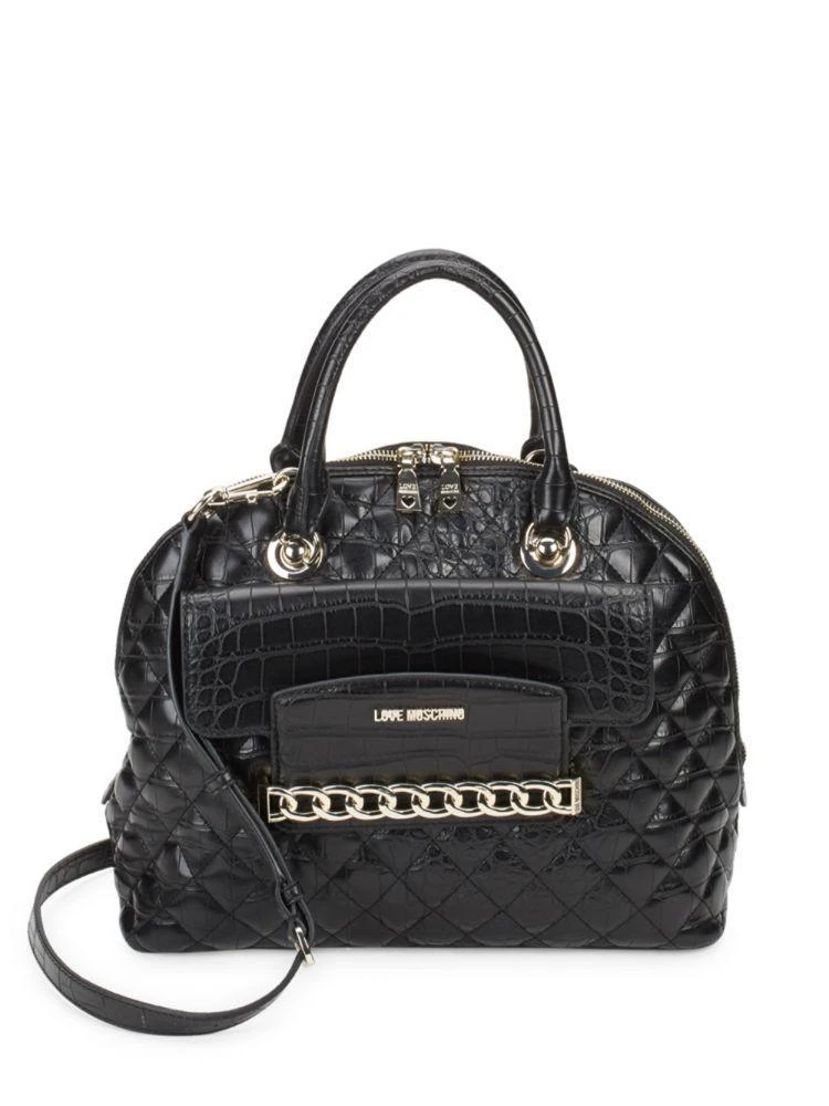 商品Moschino|Quilted Faux Leather Satchel,价格¥1219,第1张图片