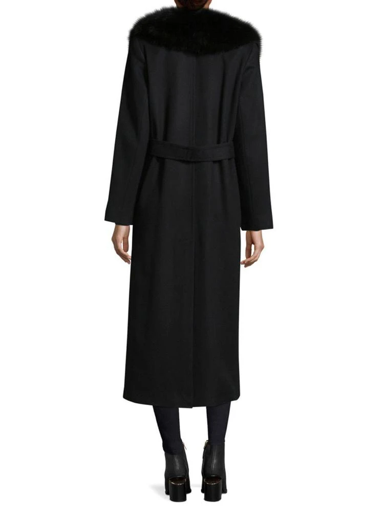 商品Sofia Cashmere|Fox Fur Collar Long Wrap Coat,价格¥8527,第2张图片详细描述