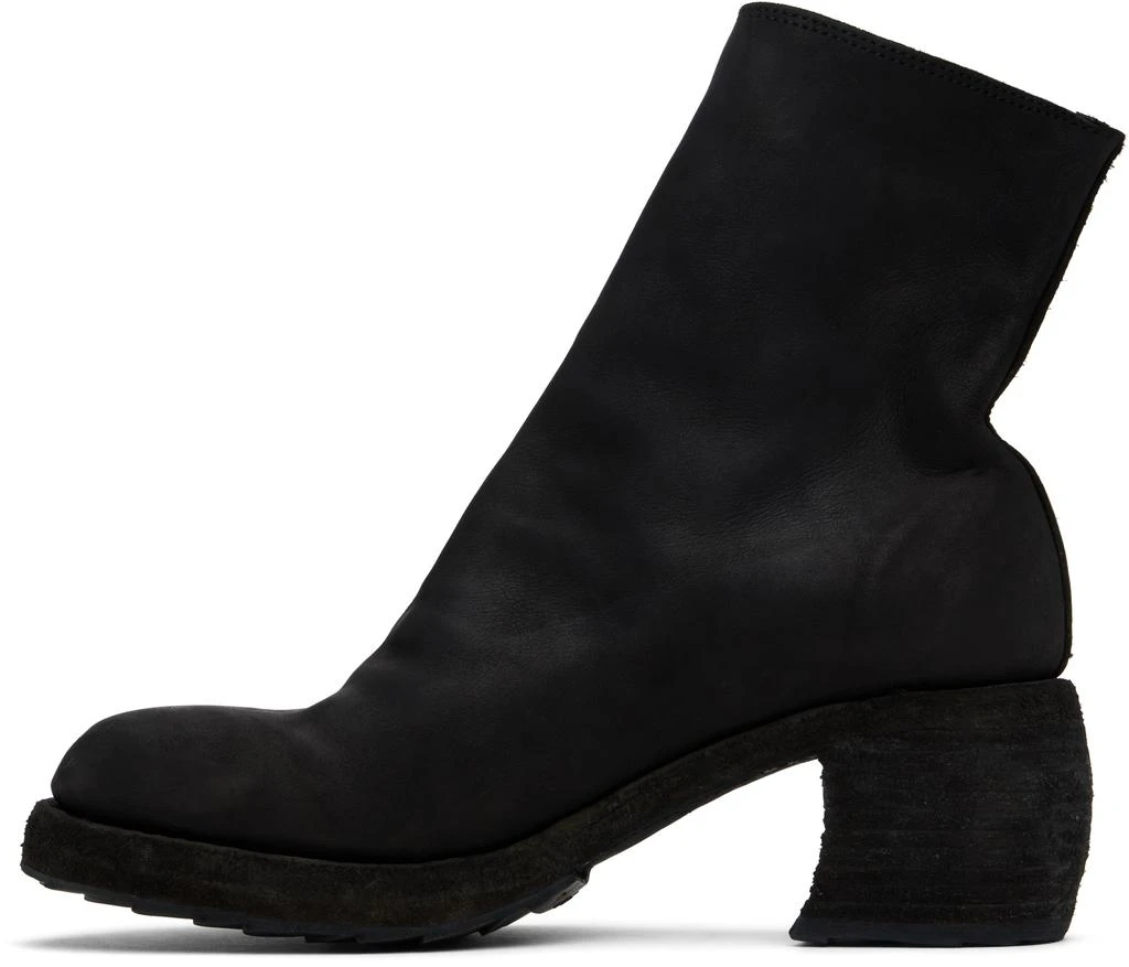 商品YOHJI YAMAMOTO|黑色 Guidi 联名 Calf Grain Oblique Side Zip 踝靴,价格¥28908,第3张图片详细描述