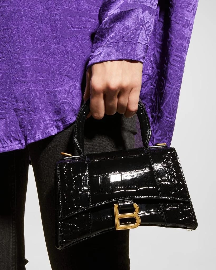商品Balenciaga|Hourglass XS Crocodile-Embossed Top-Handle Bag,价格¥21862,第2张图片详细描述