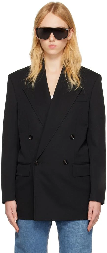 商品Bottega Veneta|Black Grain De Poudre Blazer,价格¥22730,第1张图片