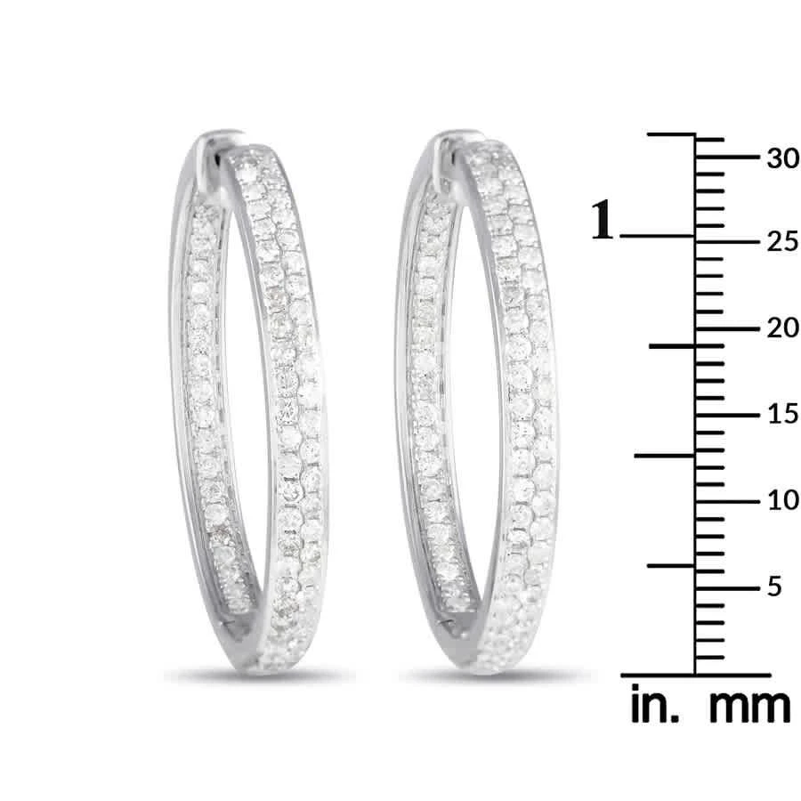 商品LB Exclusive|14K White Gold 2.10ct Diamond Inside Out Hoop Earrings,价格¥16875,第3张图片详细描述