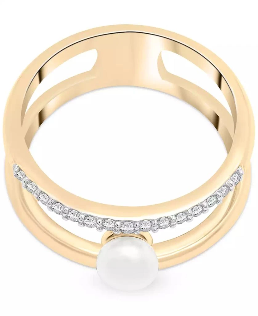 商品Audrey by Aurate|Cultured Freshwater Pearl (5mm) & Diamond (1/6 ct. t.w.) Openwork Double Row Ring in Gold Vermeil, Created for Macy's,价格¥1795,第5张图片详细描述