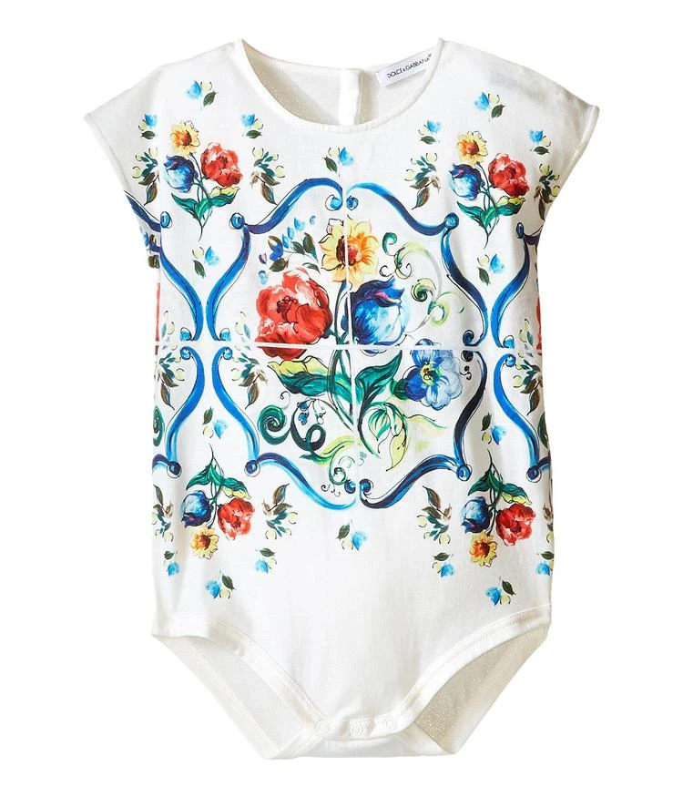 商品Dolce & Gabbana|婴儿Dolce & Gabbana Kids Escape Maiolica Floral Jersey One-Piece (Infant),价格¥706,第1张图片