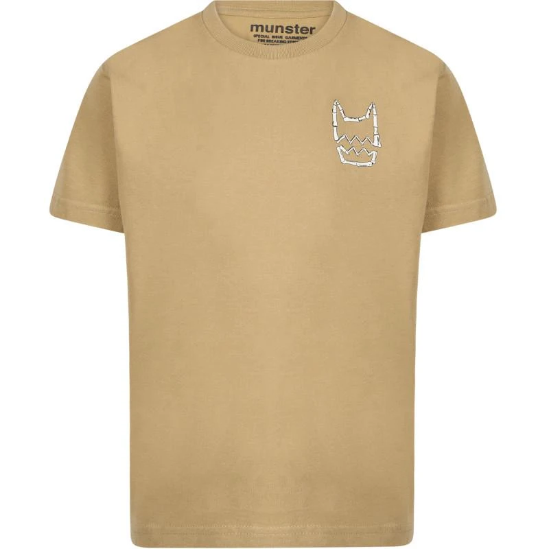 商品Munster|Cotton logo t shirt in dark sand beige,价格¥295,第2张图片详细描述
