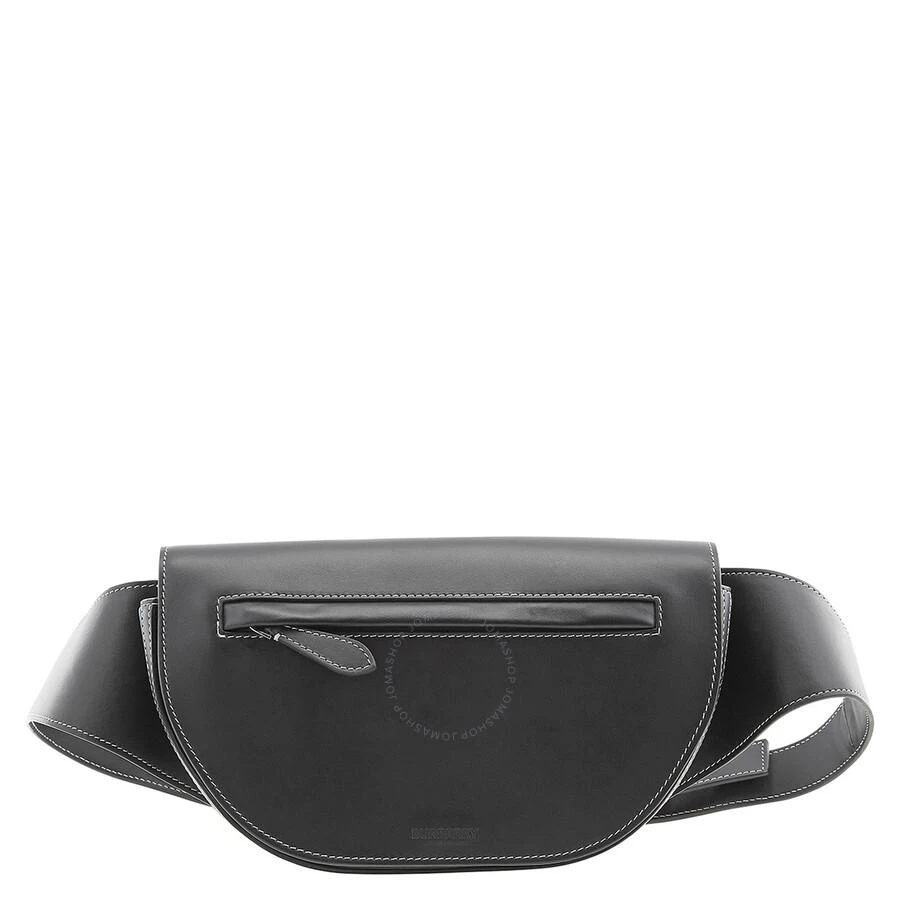 商品Burberry|Men's Black Small Topstitched Leather Olympia Bum Bag,价格¥3052,第1张图片
