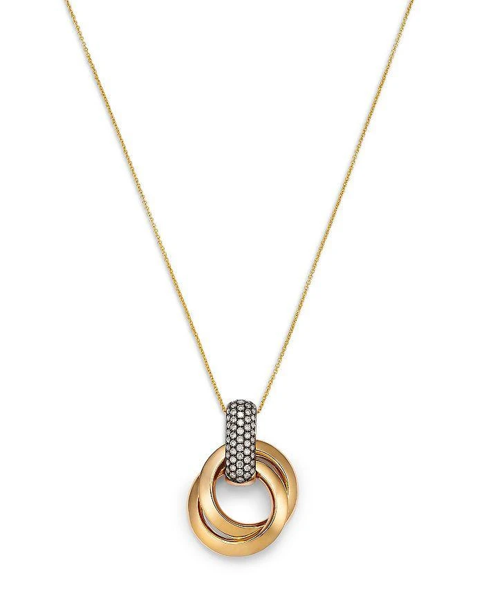 商品Bloomingdale's Fine Collection|Diamond Double Circle Necklace in 14K Yellow Gold, 0.45 ct. t.w.,价格¥18529,第1张图片详细描述