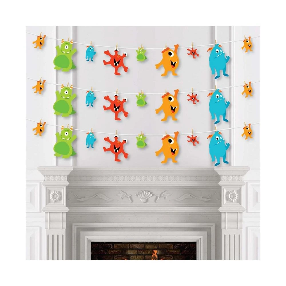 商品Big Dot of Happiness|Monster Bash - Little Monster Party DIY Decor - Clothespin Garland Banner 44 Pc,价格¥165,第3张图片详细描述