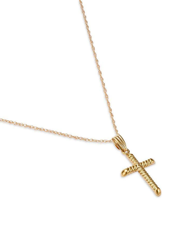 商品Bloomingdale's|Children's Swirl Cross Pendant Necklace in 14K Yellow Gold, 14",价格¥1850,第2张图片详细描述