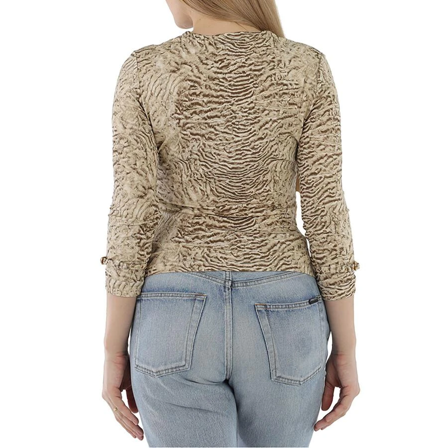 商品Burberry|Pale Taupe Astrakhan Print Stretch Jersey Long-sleeve Top,价格¥1156,第3张图片详细描述