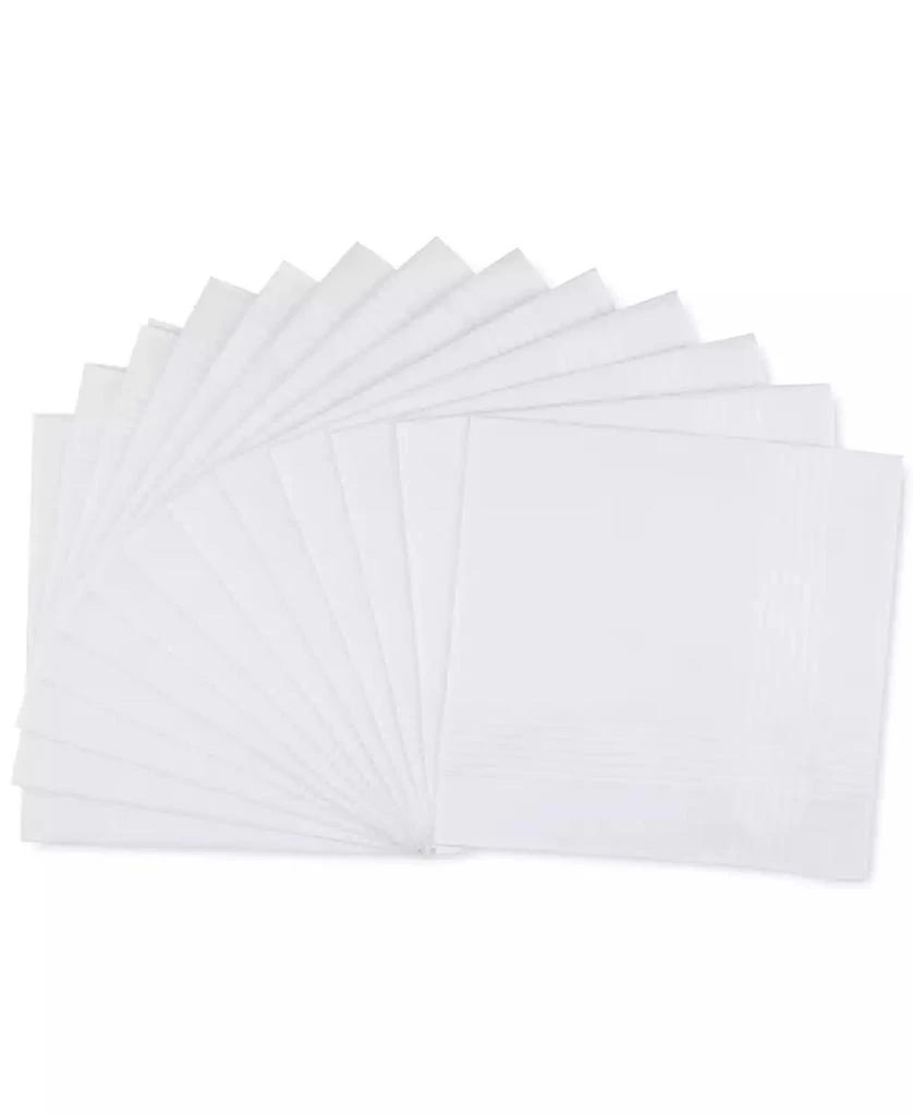 商品Club Room|Men’s 13-Pc. White Border-Stripe Handkerchief Set, Created for Macy's,价格¥131,第1张图片