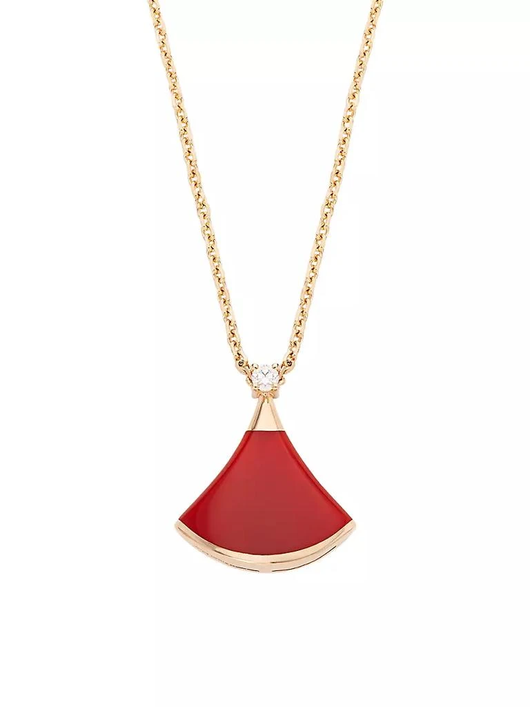 商品BVLGARI|Divas' Dream 18K Rose Gold, Carnelian & Diamond Pendant Necklace,价格¥18499,第1张图片