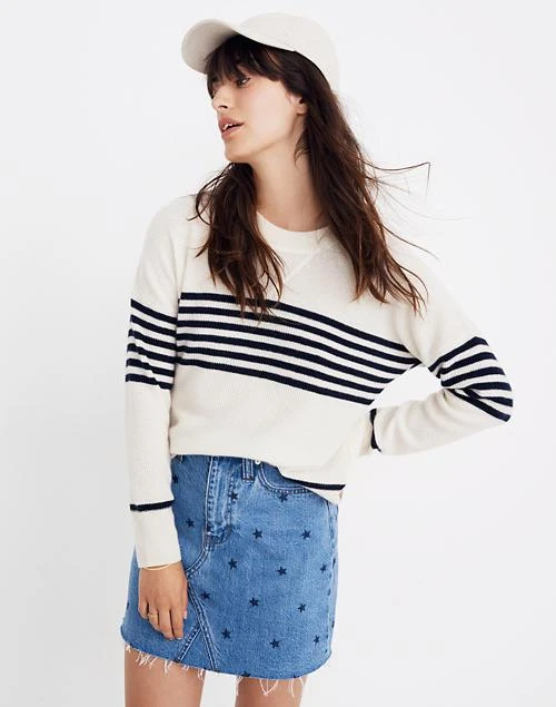 商品Madewell|Cashmere Sweatshirt in Nautical Stripe,价格¥436,第1张图片