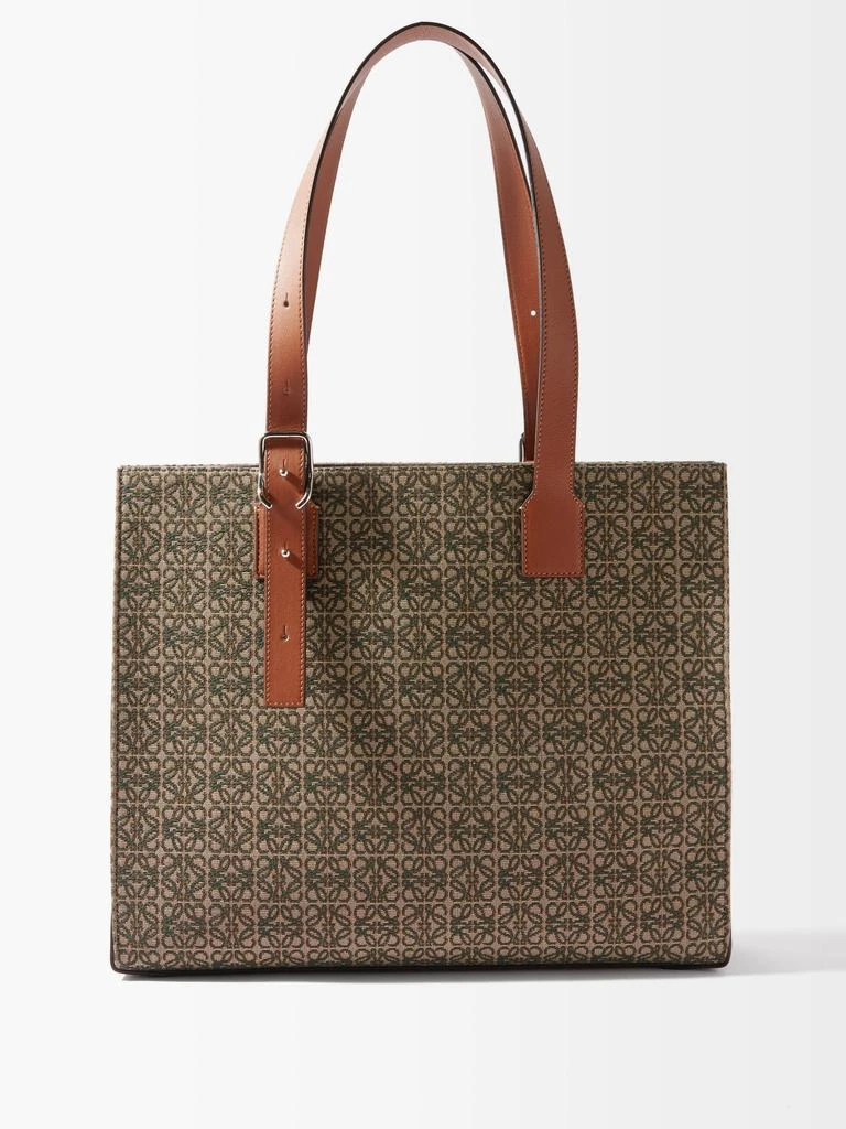 商品Loewe|Anagram-jacquard leather-trim canvas tote,价格¥13677,第1张图片