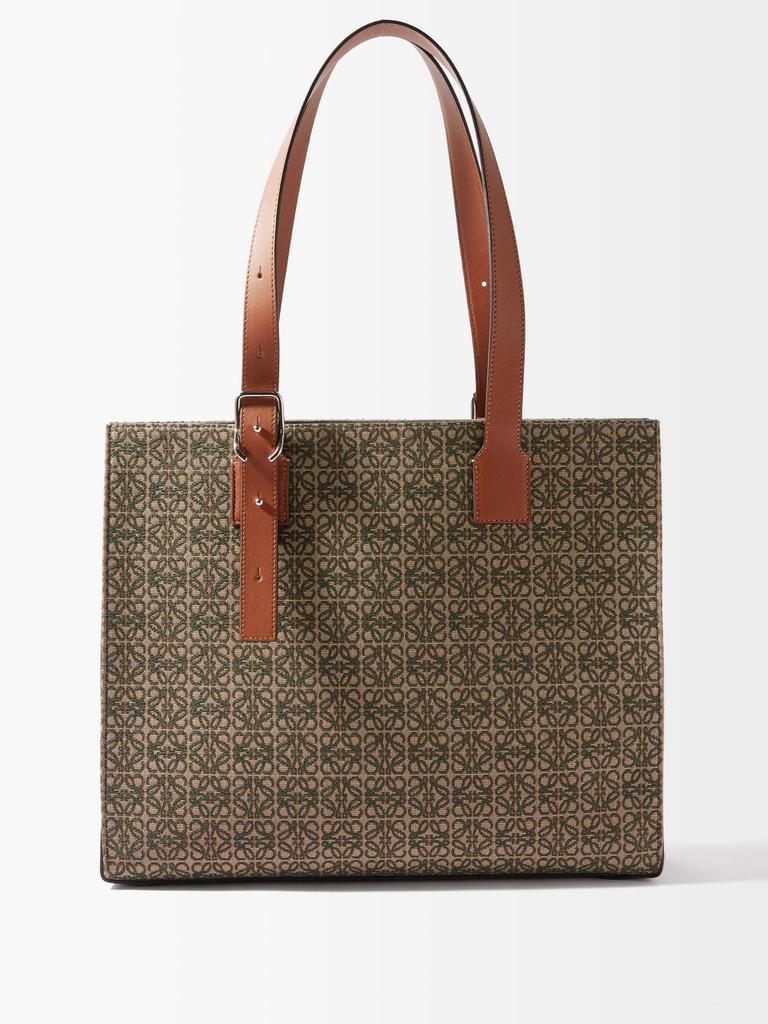 商品Loewe|Anagram-jacquard leather-trim canvas tote,价格¥11162,第1张图片