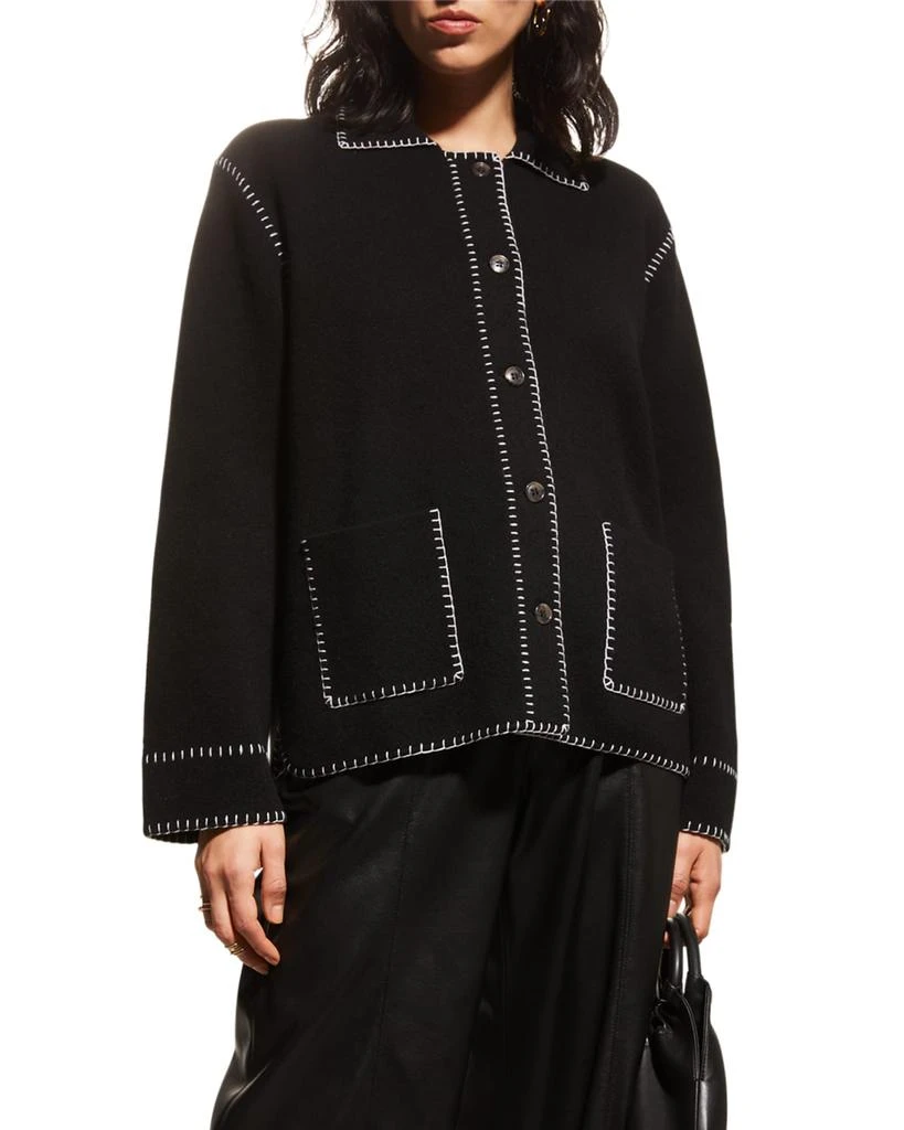 商品Lisa Yang|Bily Contrast Topstitch Cashmere Cardigan,价格¥2960,第1张图片