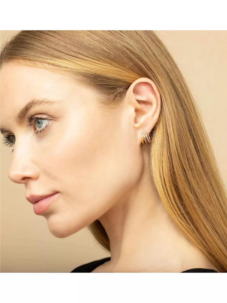 商品Oradina|14K Yellow Gold Unity Mini Hoops,价格¥1788,第5张图片详细描述