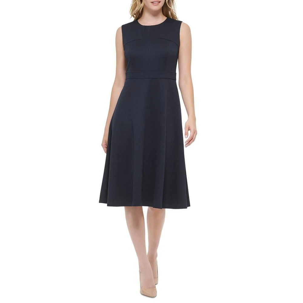 商品Tommy Hilfiger|Women's Sleeveless Scuba-Fabric Midi Dress,价格¥709,第1张图片