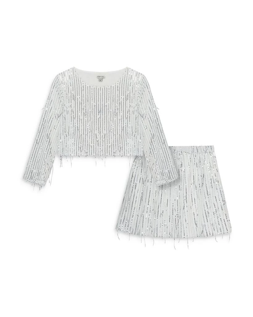 商品Habitual|Girls' Allover Fringed Sequin Top & Skirt Set - Big Kid,价格¥463,第1张图片